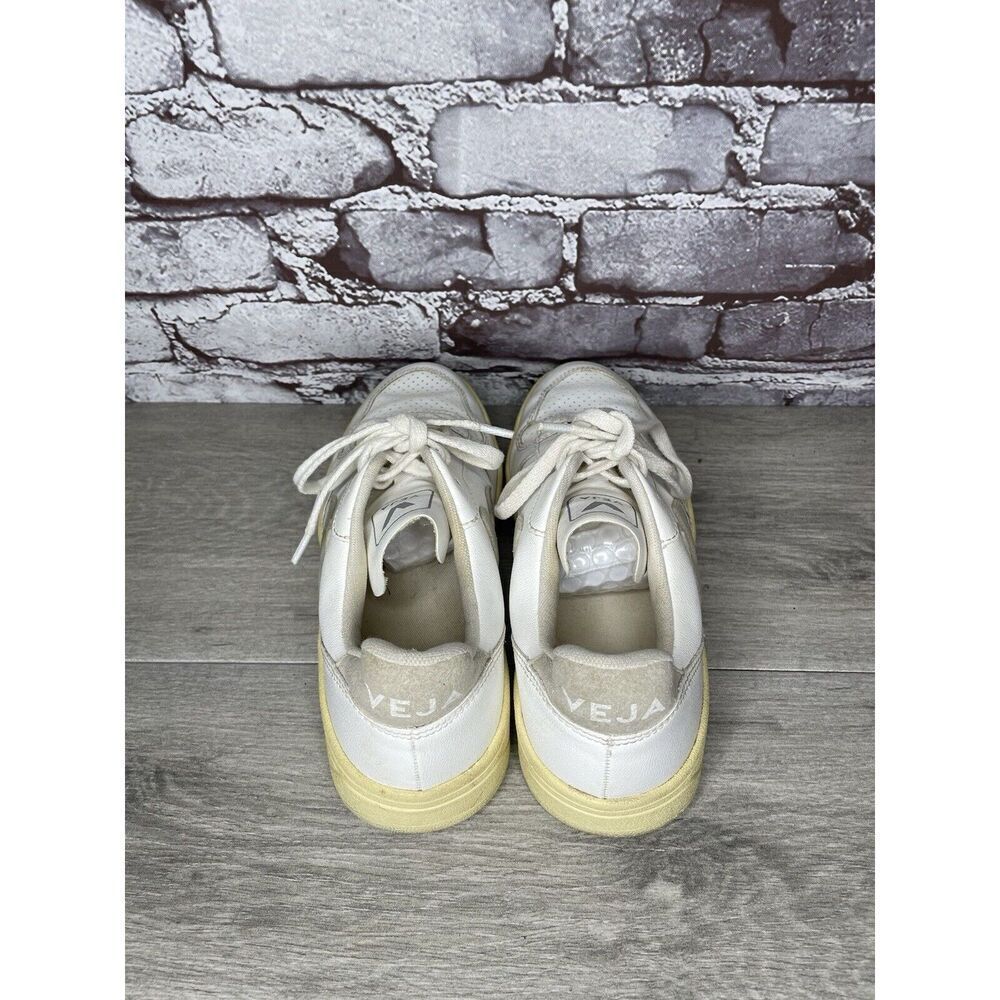 L27 Veja V-12 White Leather Beige Low Top Lace Up Sneakers Women’s Sz 9M US/40EU - Picture 6 of 16